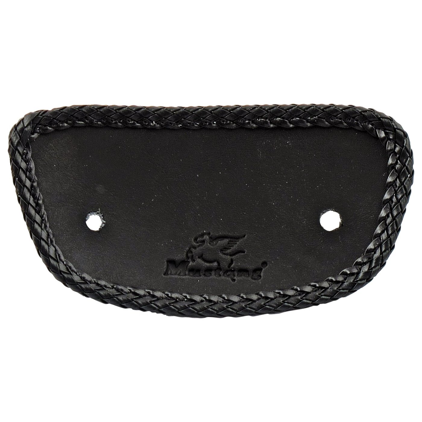 Mustang Mustang, mini fender bib. Plain with braided edges. Black