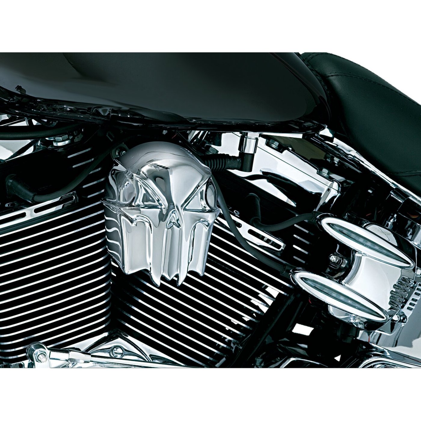 Kuryakyn Kuryakyn, Skull horn cover. Chrome - Image 2