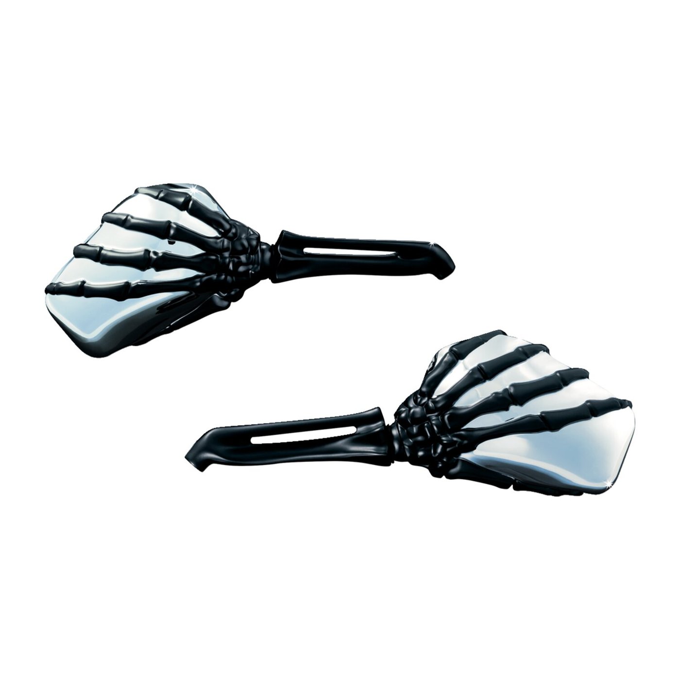 Kuryakyn Kuryakyn, Skeleton-hand mirror set. Black hand, chrome head