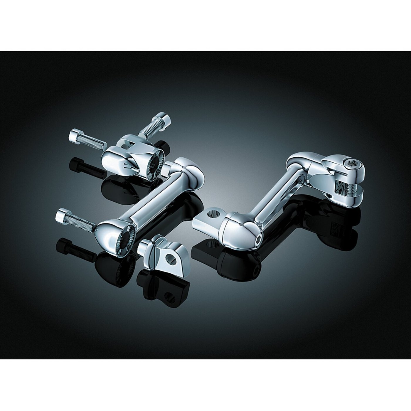 Kuryakyn Kuryakyn, Adjustable passenger offset mount set. Chrome - Image 2