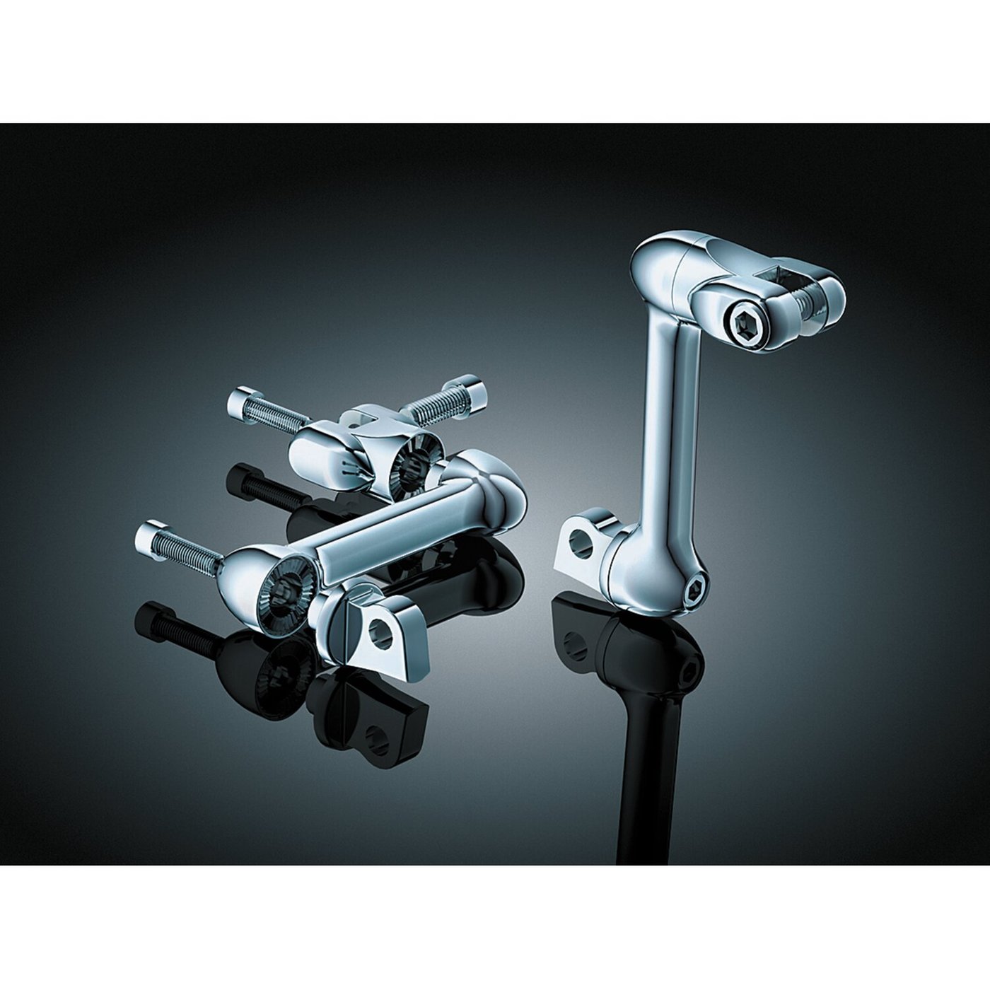Kuryakyn Kuryakyn, Adjustable passenger offset mount set. Chrome