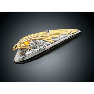 Kuryakyn Kuryakyn, Eagle head front fender ornament. Chrome/gold