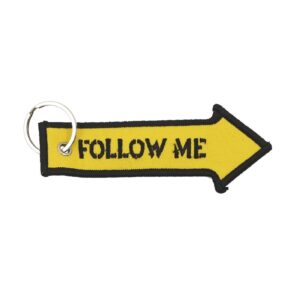 Army Surplus Key ring Follow me, yellow black