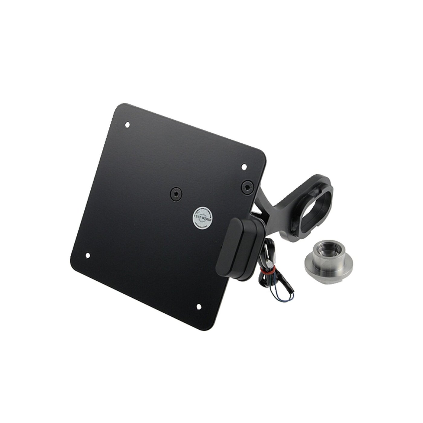 Cult-Werk Cult-Werk, side mount license plate bracket, black. Italy
