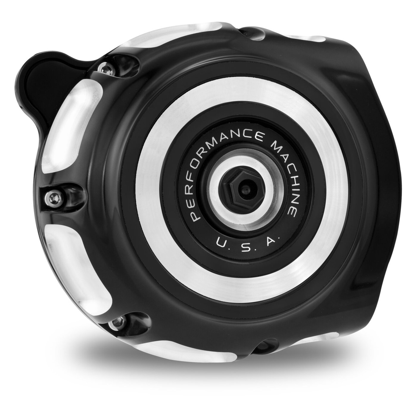 Performance Machine PM, 'vintage' air cleaner kit. Black CC - Image 2