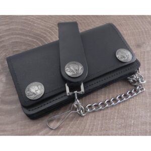 Amigaz Amigaz Black Leather Biker Chain Wallet