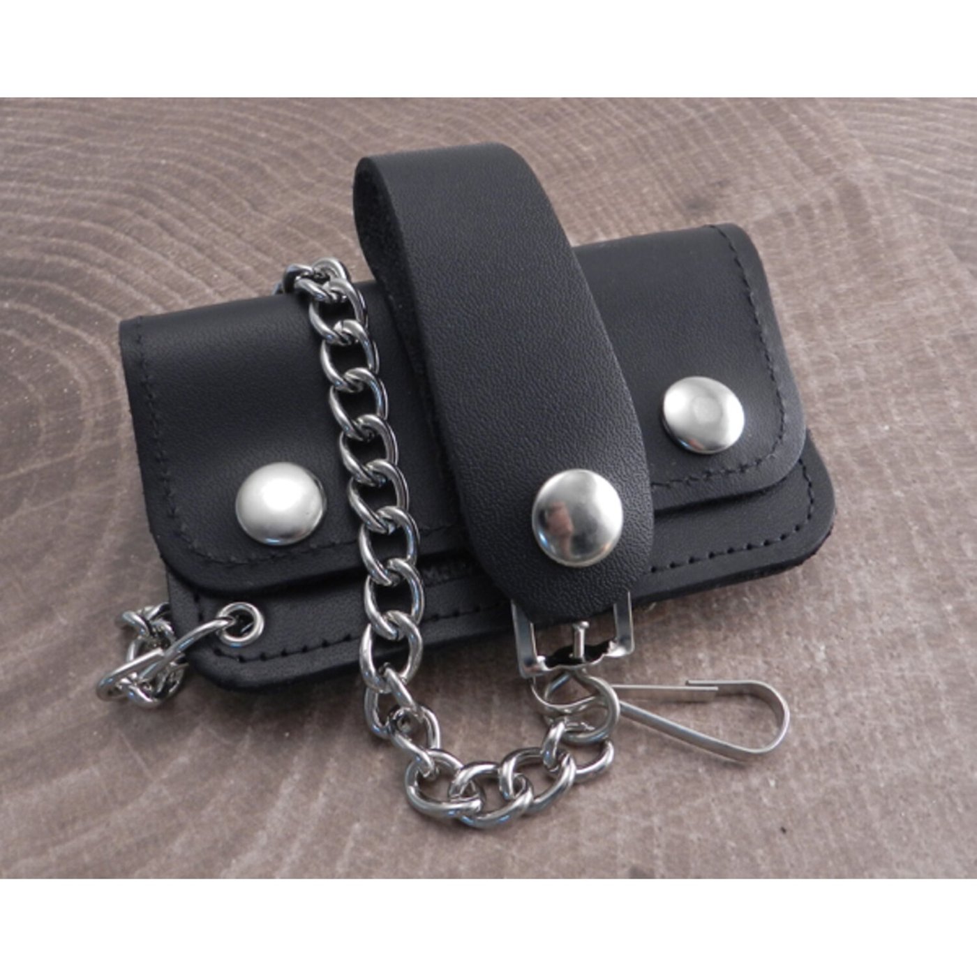 Amigaz Amigaz Black Leather Biker Chain Wallet Jr.