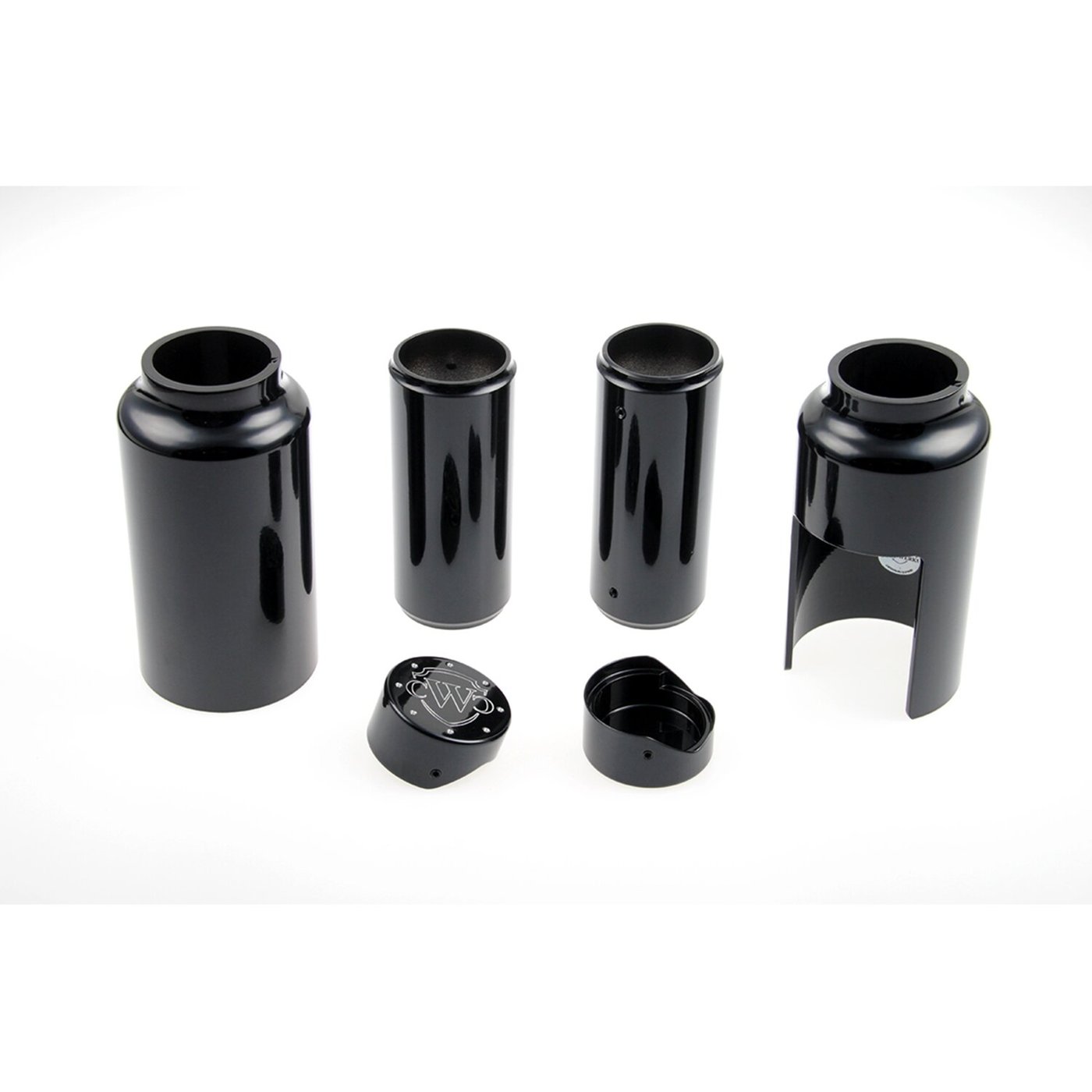 Cult-Werk Cult-Werk, 6-piece fork tube cover kit. Gloss black. Logo - Image 2