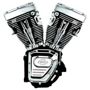 S&S S&S, 4-1/8" bore 124" long block TC engine. Black/chrome