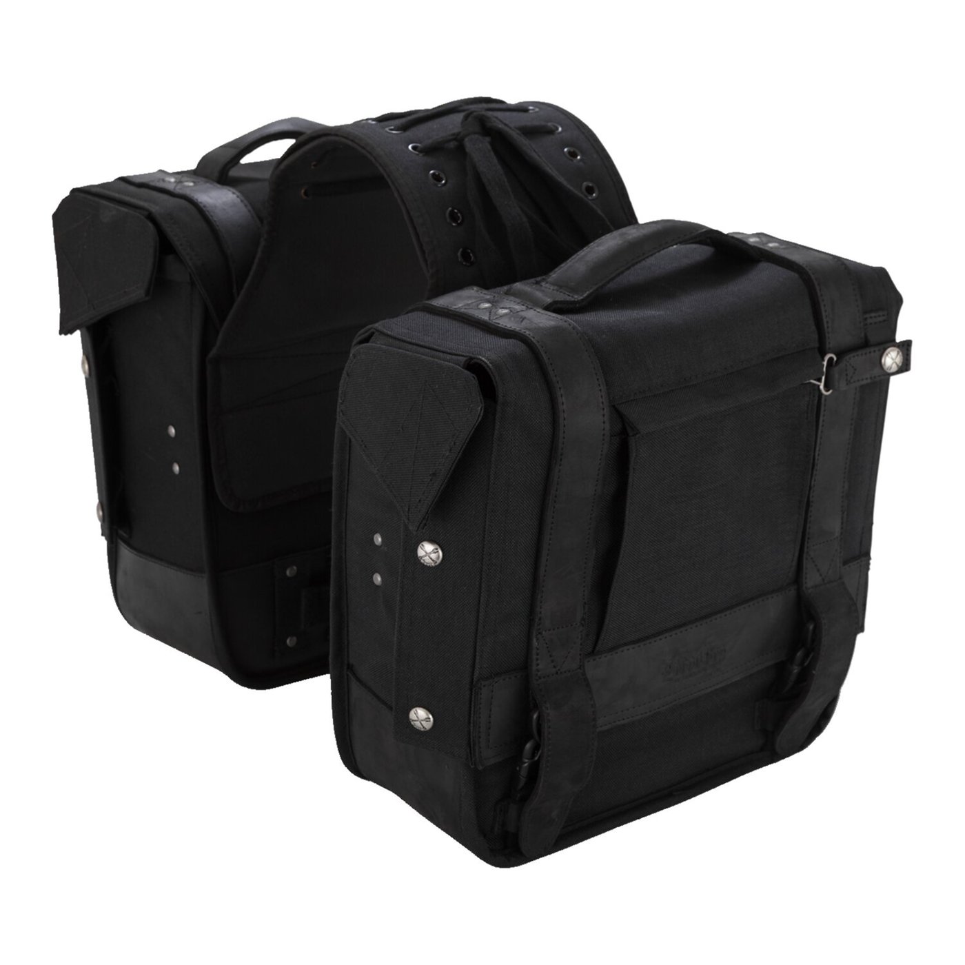 Burly Burly Voyager throw-over saddlebags black