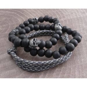 Amigaz AmiGaz paracord & skull bead bracelet set