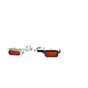 MCS Fastline, below bar LED turn signal set. Chrome