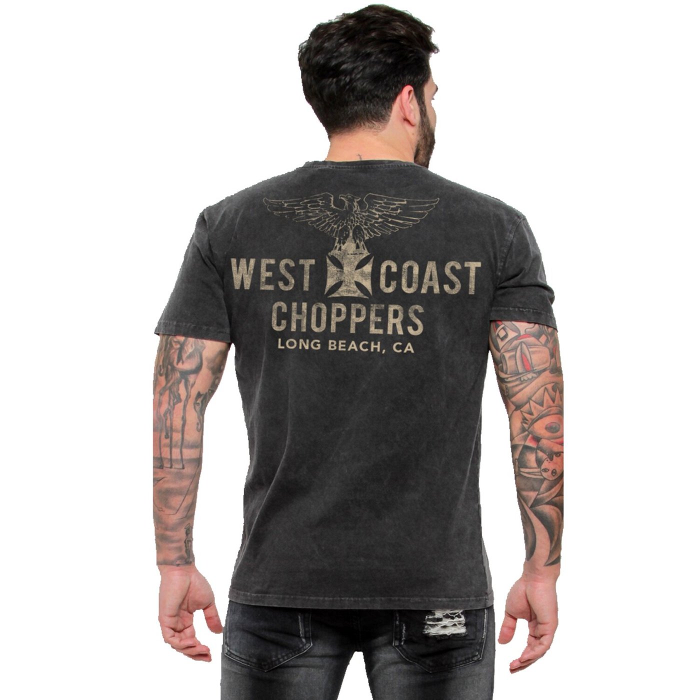 West Coast Choppers WCC Eagle vintage t-shirt black - Image 2