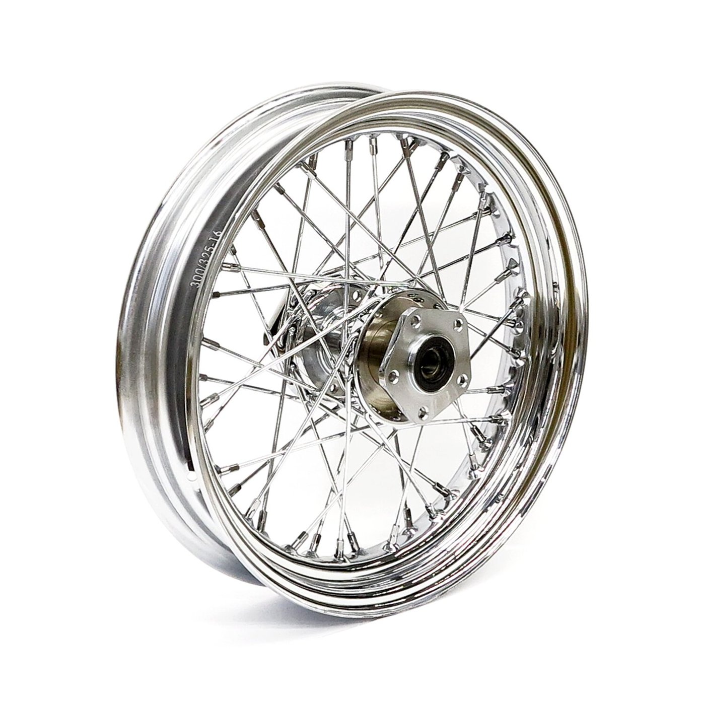 MCS 3.00 x 16 front wheel 40 spokes chrome - Image 2