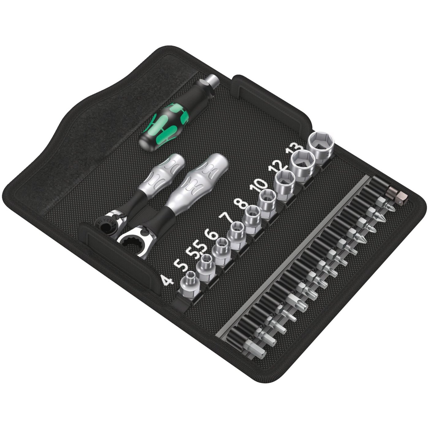 Wera Wera Zyklop ratchet kit Kraftform Mini 2, 1/4" drive Metric