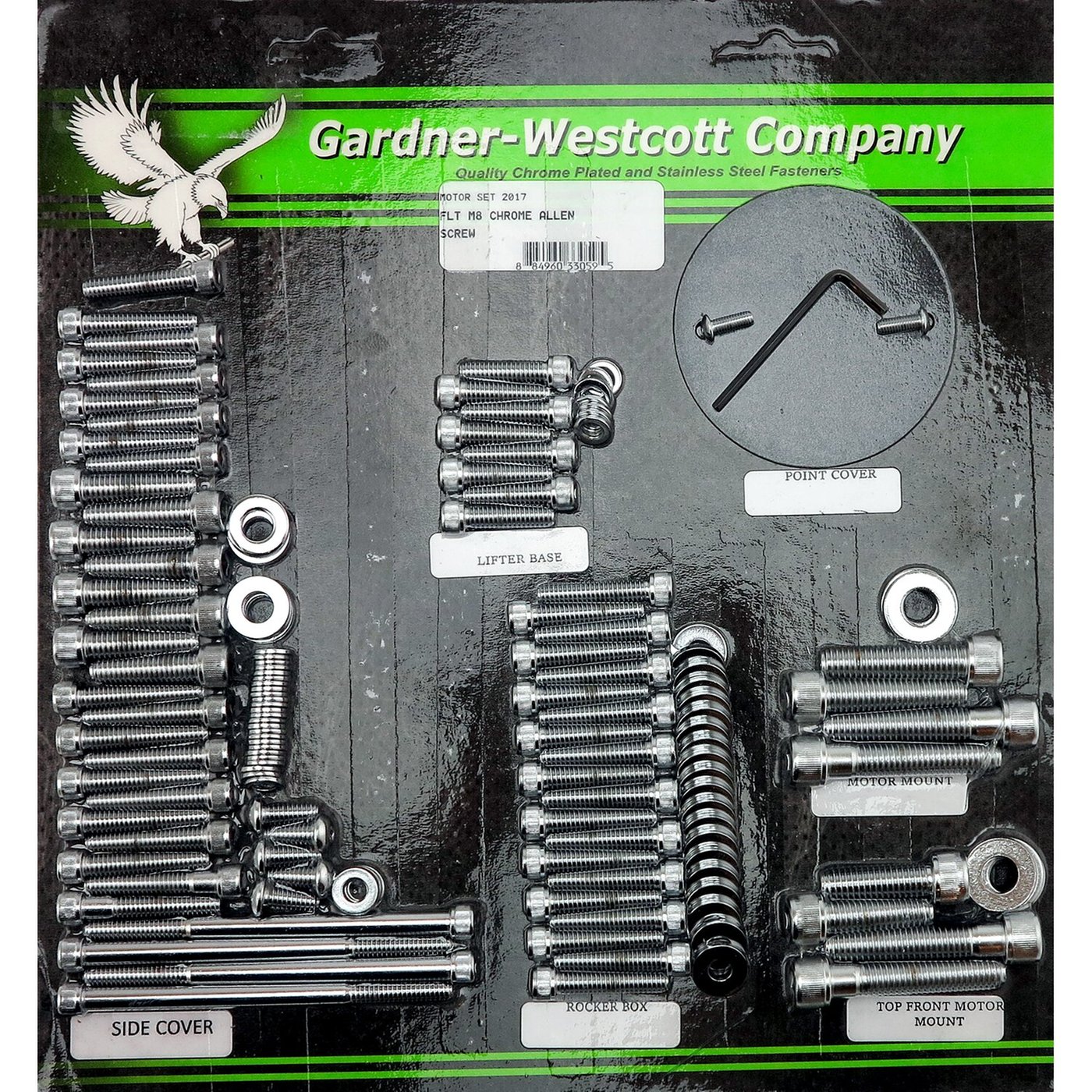 Gardner-Westcott GW, motor screw kit. Chrome