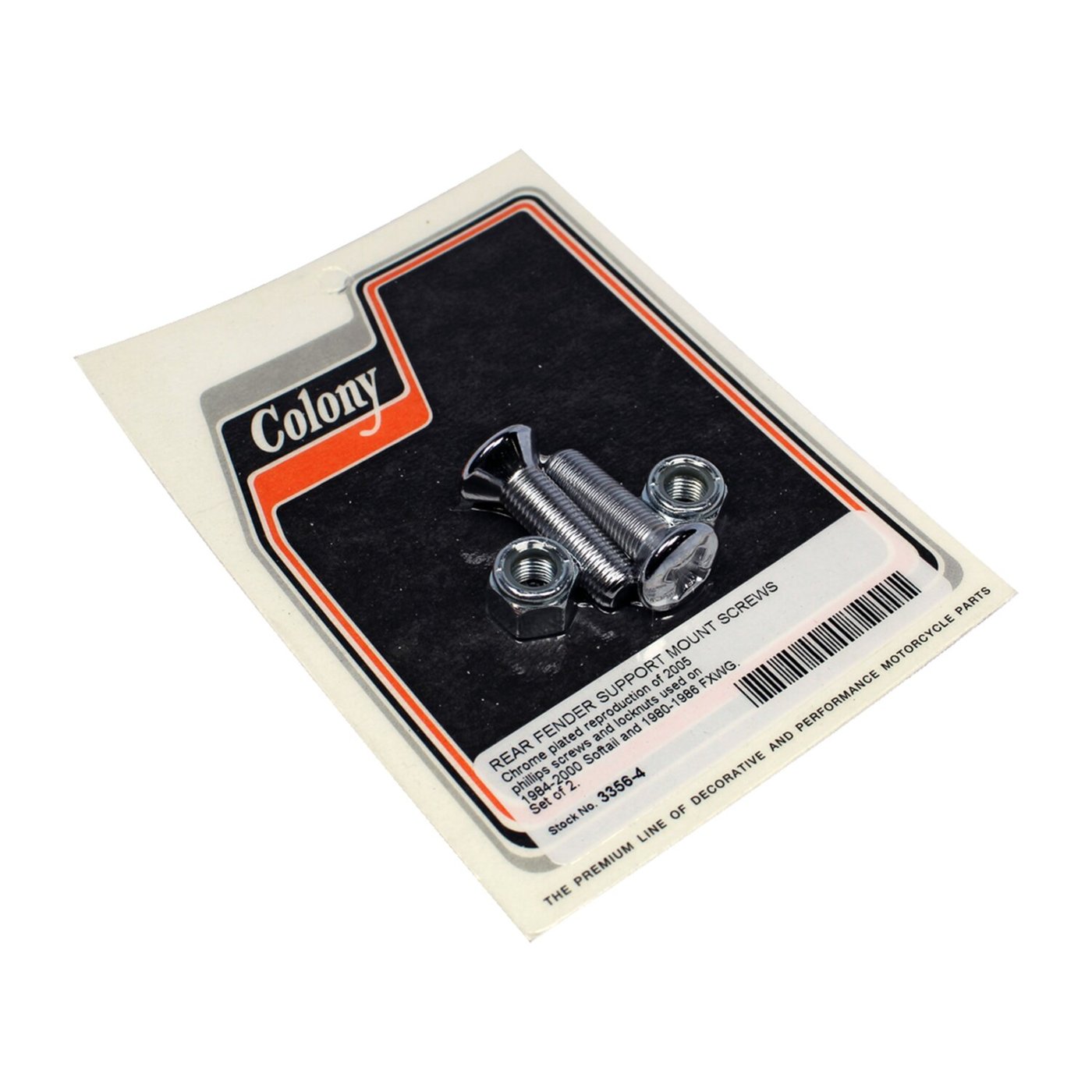 Colony Colony, rear fender support mount screw set. Chrome