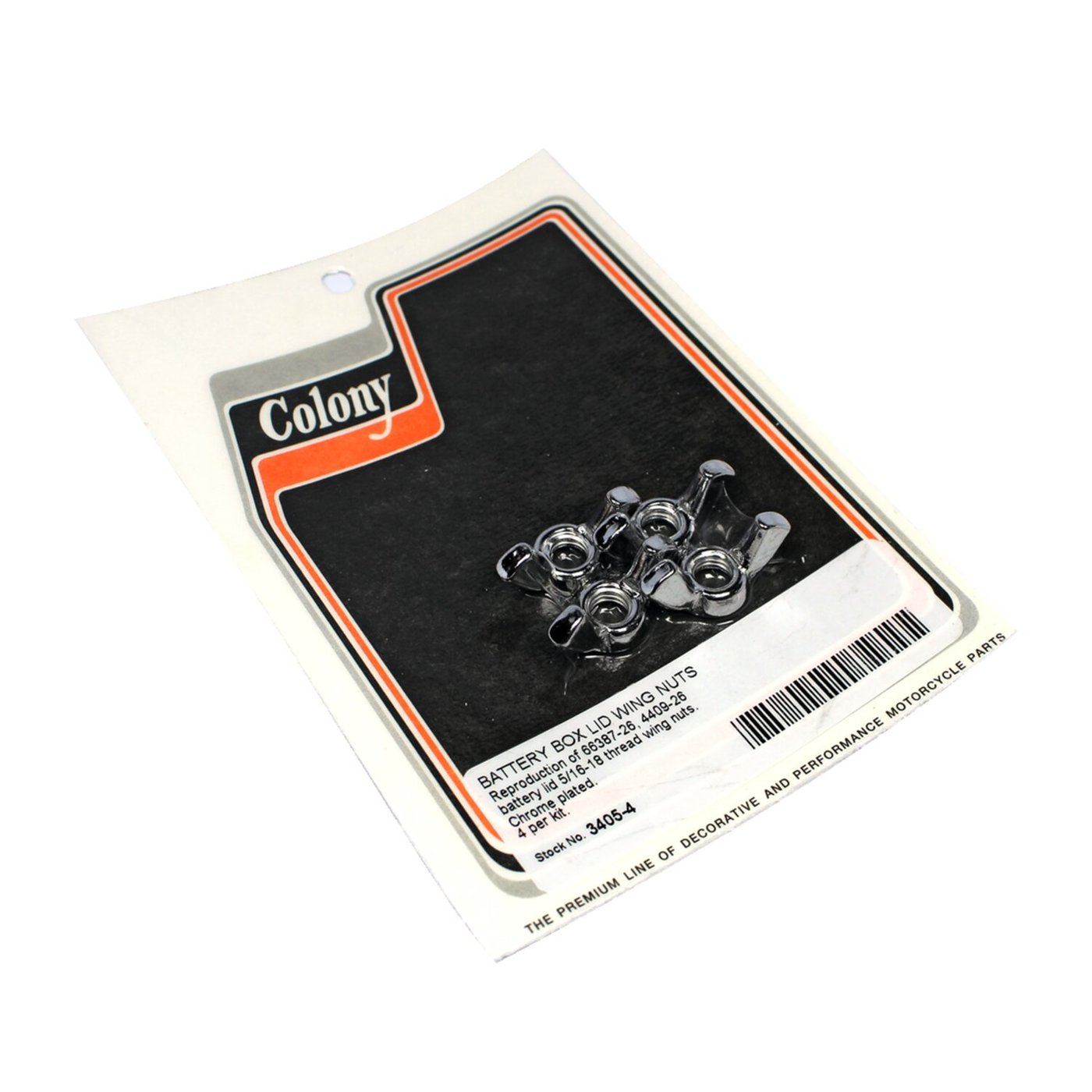 Colony Colony, 74/80" battery box lid wing nuts. Chrome