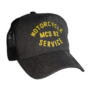 MCS MCS service trucker cap black denim