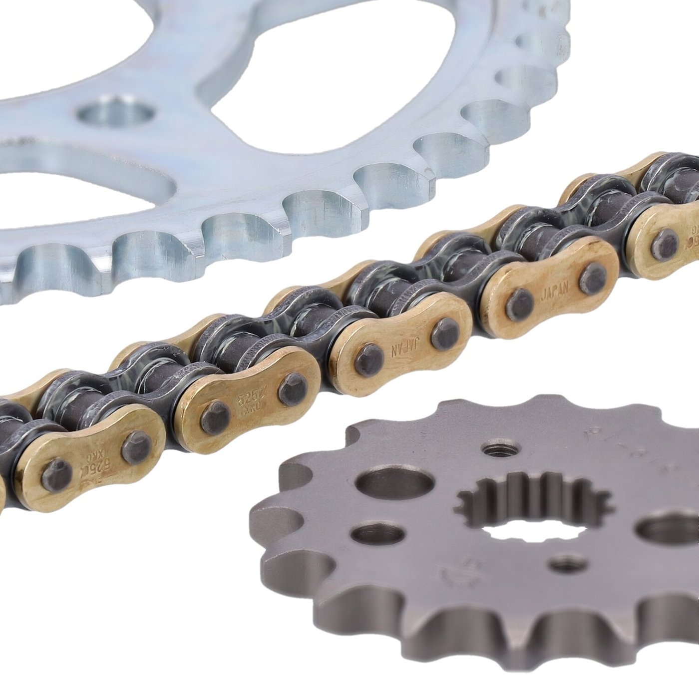 JT Sprockets JT/Tsubaki sprocket and chain kit, 520 Alpha gold X-ring