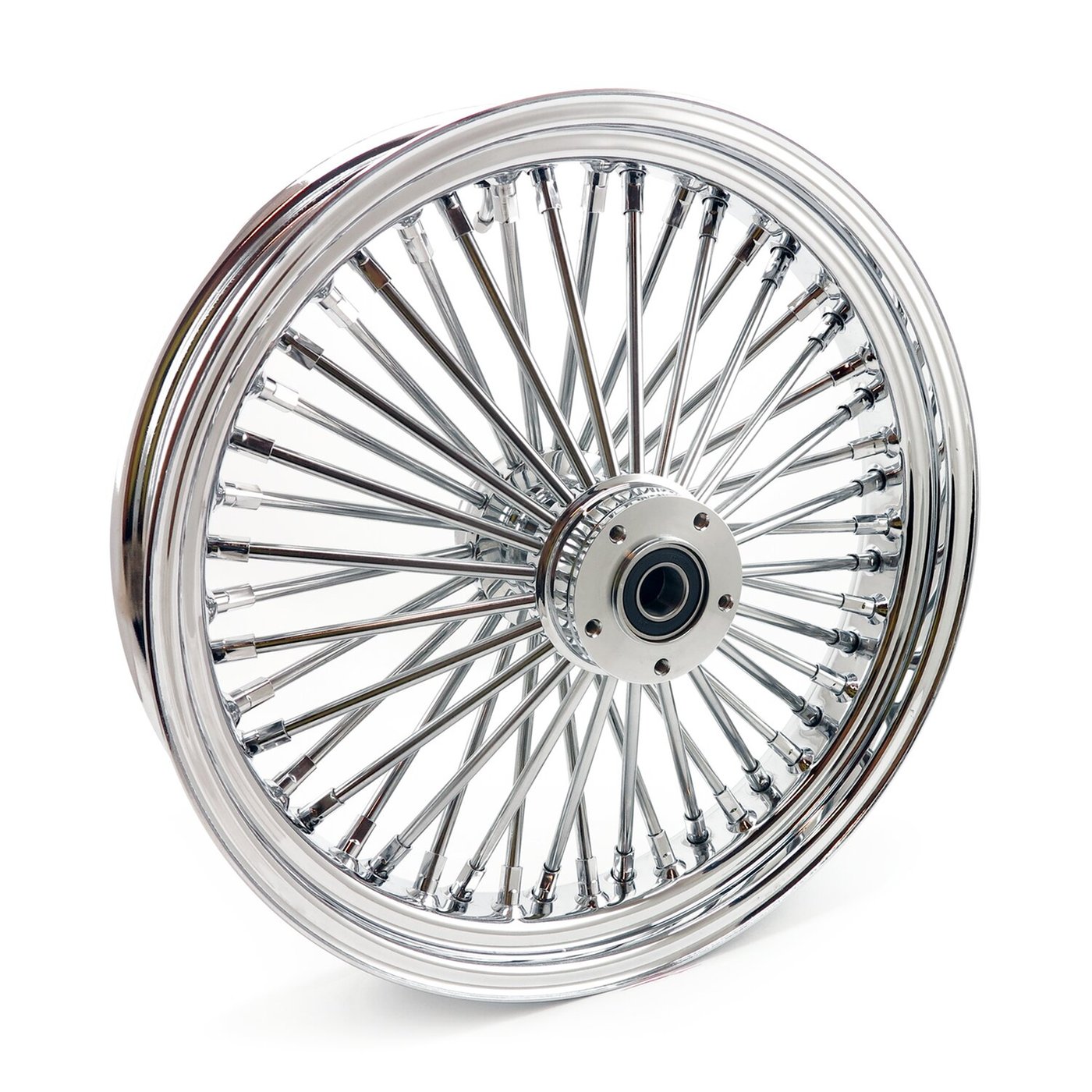 MCS MCS radial 48 fat spoke front wheel 3.50 x 18 DF chrome - Image 2