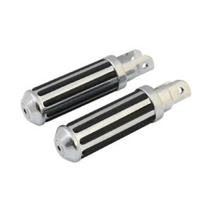 MCS Rail foot pegs small diameter. Chrome w/rubber inlays