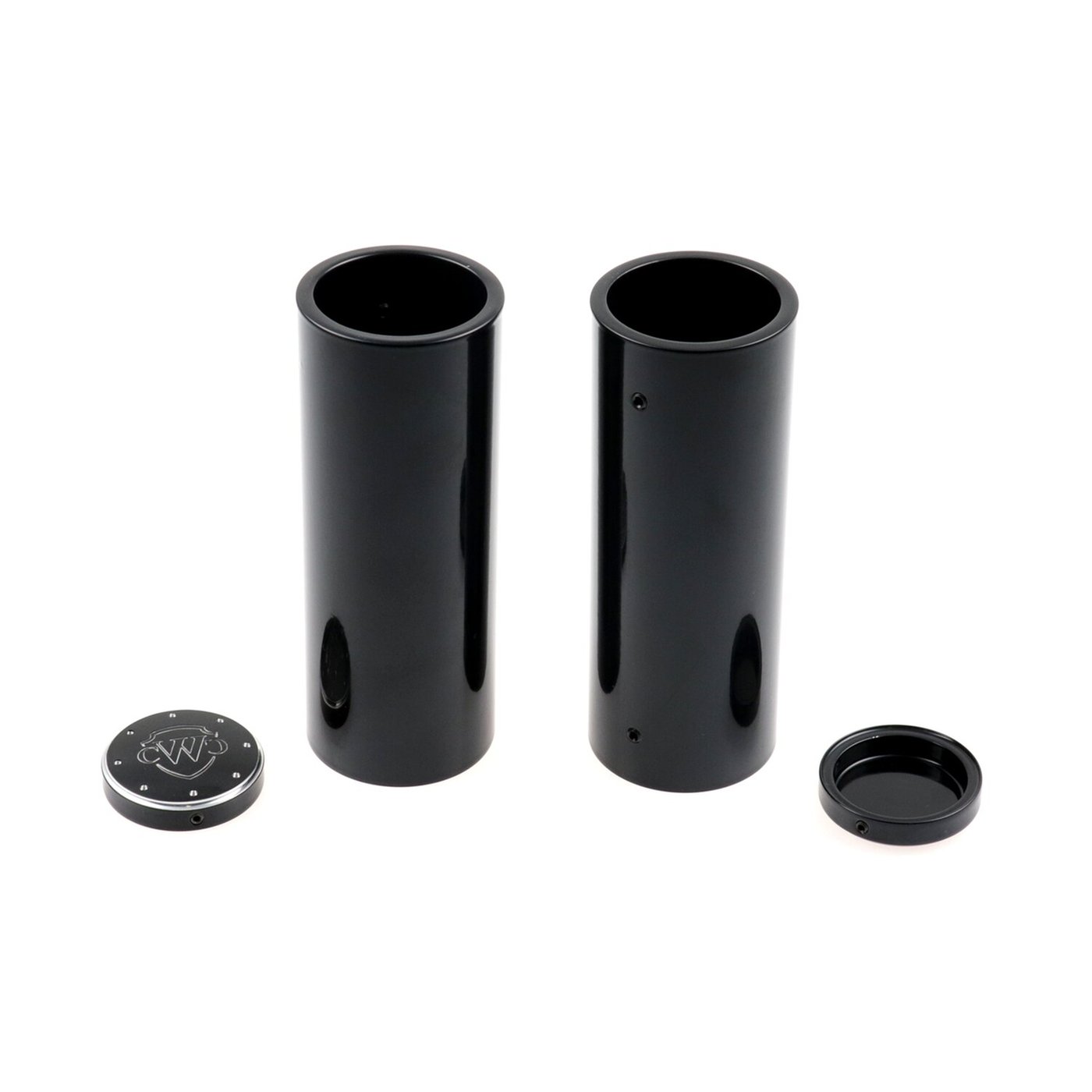 Cult-Werk Cult-Werk, 4-piece fork tube cover kit. Gloss black. Logo - Image 2