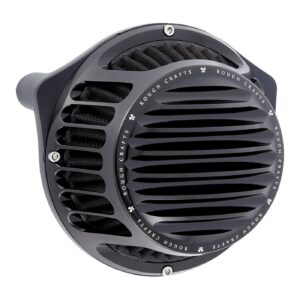 Rough Crafts Rough Crafts, Round Finned air cleaner assembly. All black