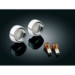 Kuryakyn Kuryakyn, Front deep dish bezels w/smoke lenses, amber bulb