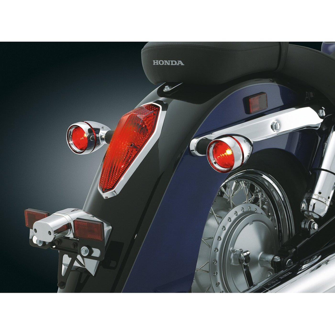 Kuryakyn Kuryakyn, Deep dish bezels w/red lenses, chrome