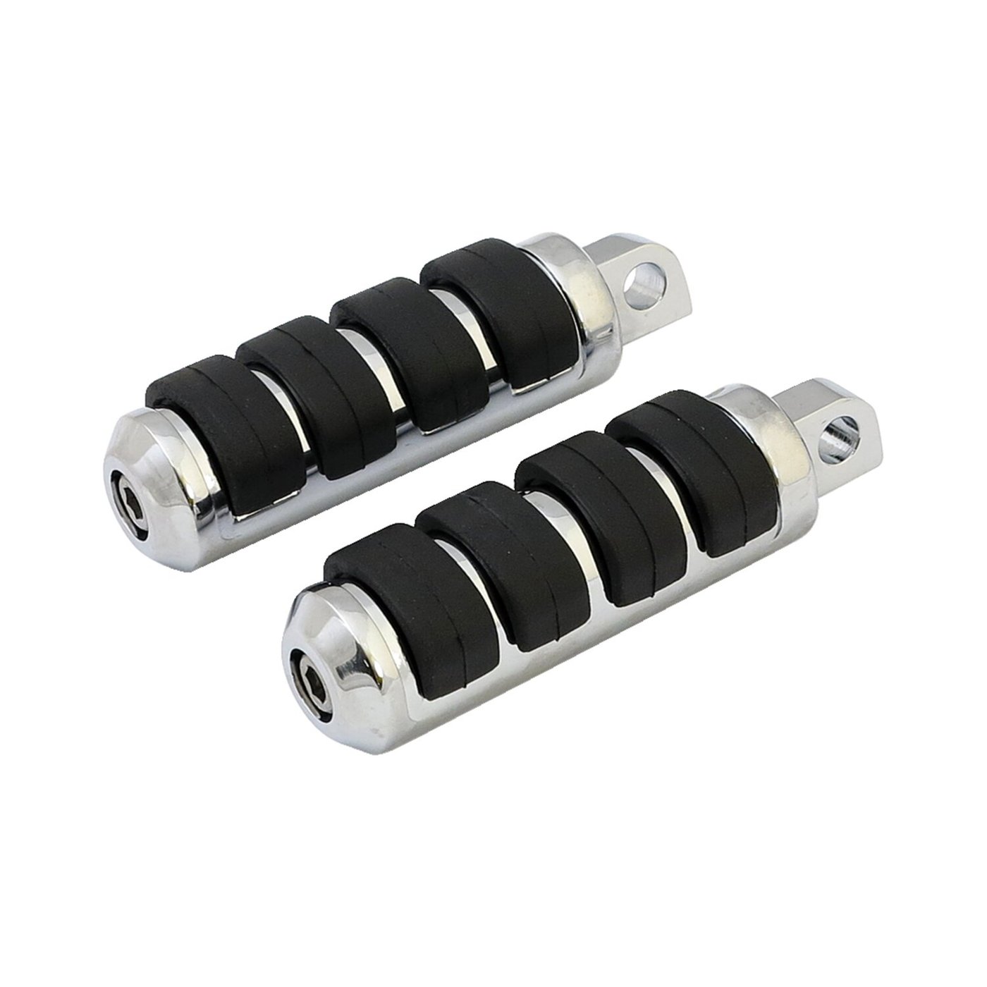 MCS Comfort foot pegs. Small diameter. Chrome