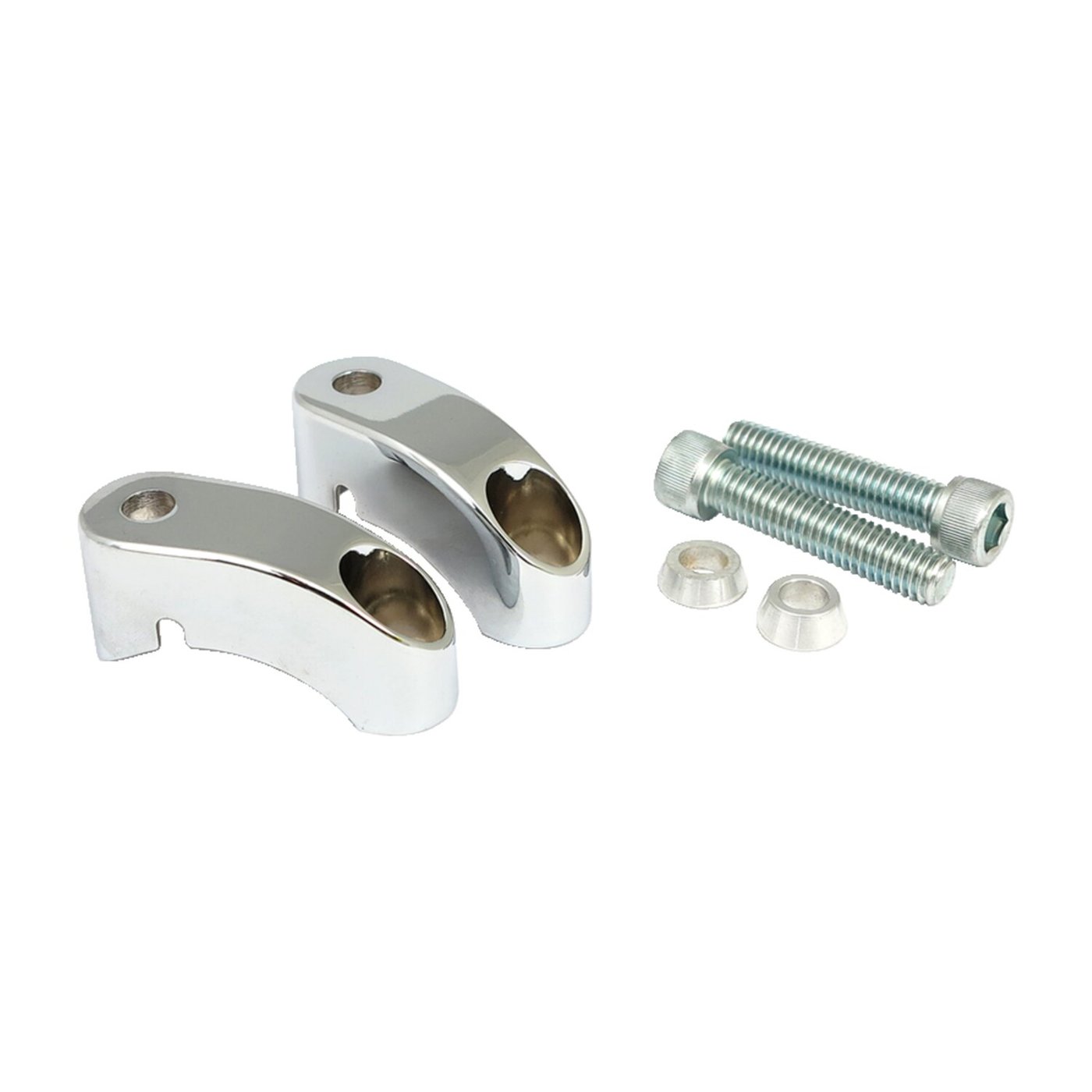 MCS Shortened turn signal mount kit. Front, chrome