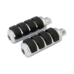 MCS Comfort foot pegs. Large diameter. Chrome
