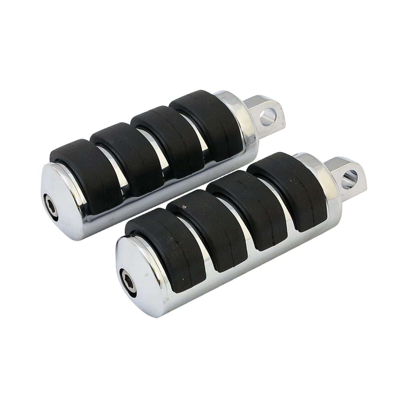 MCS Comfort foot pegs. Large diameter. Chrome