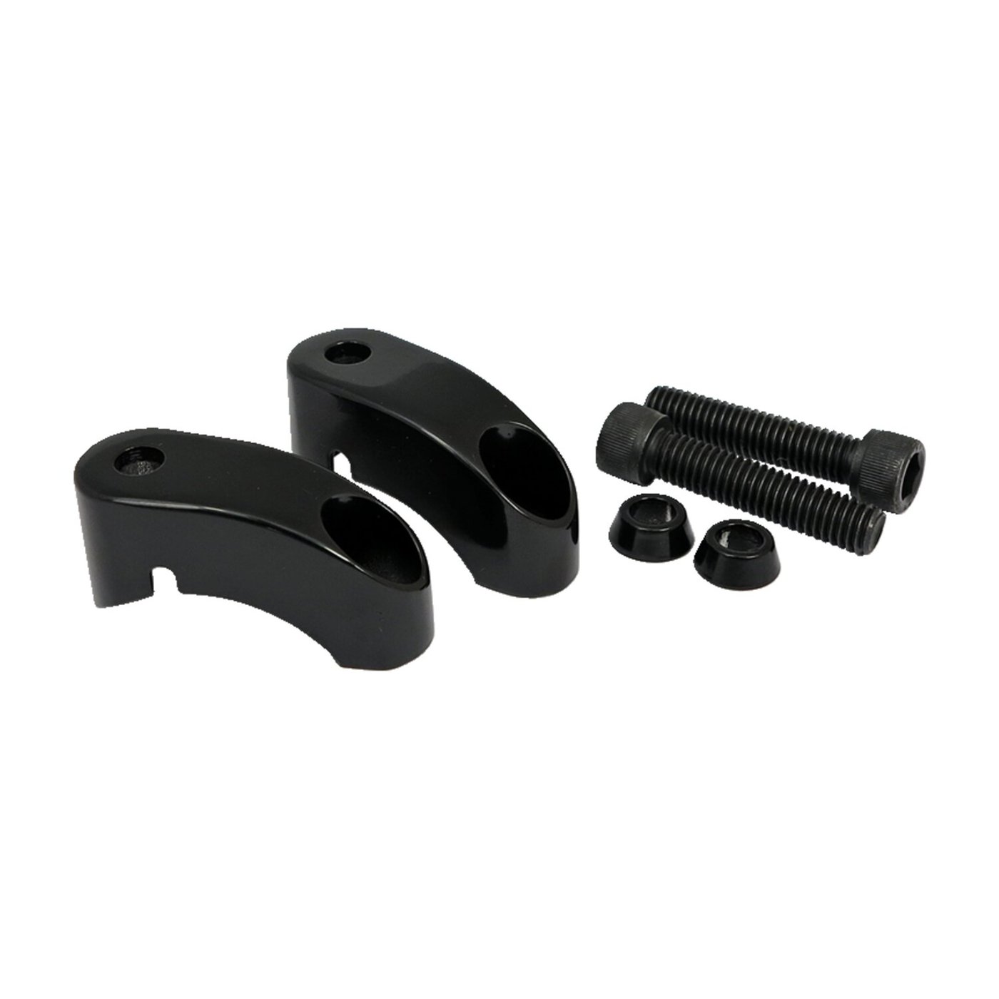 MCS Shortened turn signal mount kit. Front, gloss black