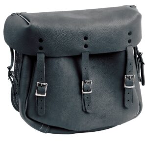 Samwel Army style leather saddlebag set. Black
