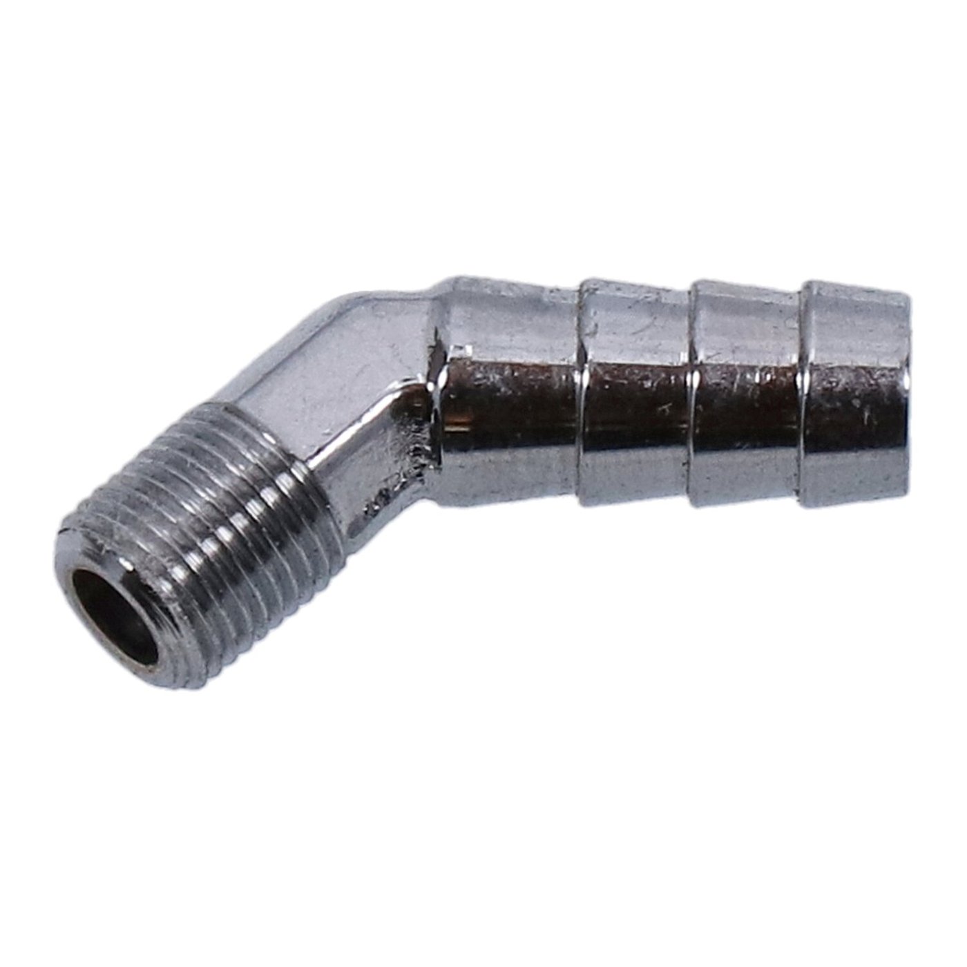 Gardner-Westcott Oil line fitting, 45 degree. 1/8"-27 NPT to 3/8". Chrome - Image 2