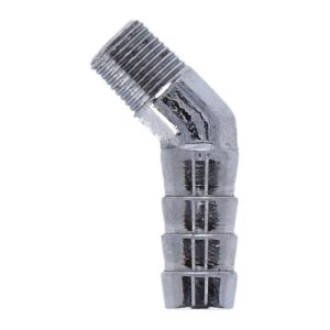 Gardner-Westcott Oil line fitting, 45 degree. 1/8"-27 NPT to 3/8". Chrome