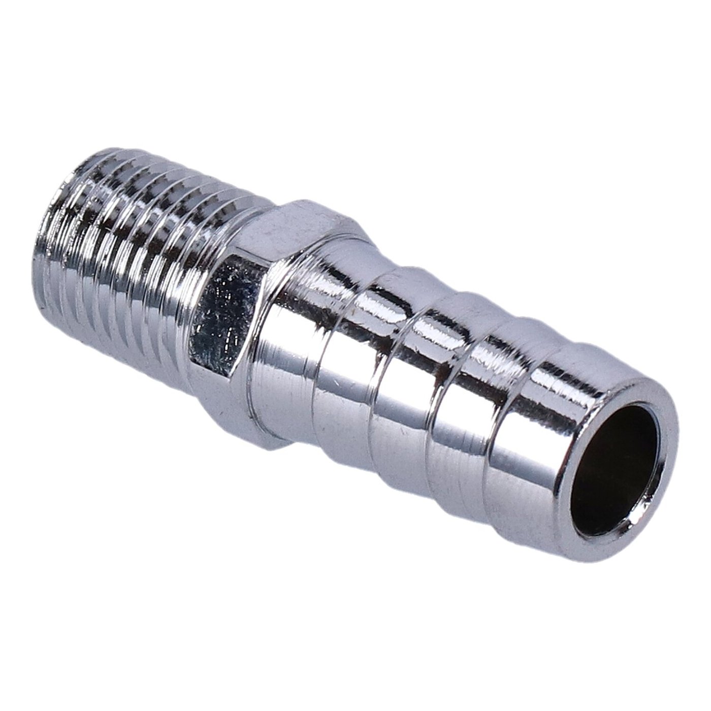 Gardner-Westcott Oil line fitting, straight. 1/4" NPT to 1/2" hose. Chrome - Image 2