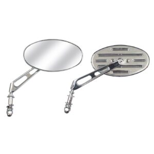 MCS Slotted cateye mirror. Chrome, short stem