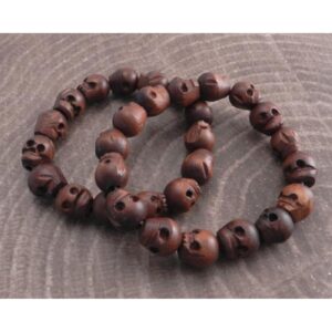 Amigaz AmiGaz wood skull bead bracelet set