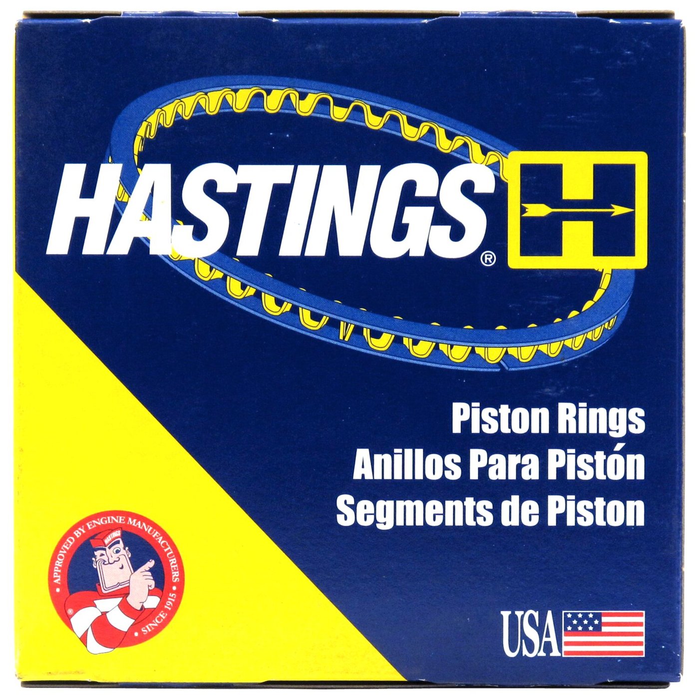 Hastings Hastings, 3-3/4" bore chr/moly piston ring set. +.005"