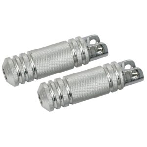 MCS Knurled aluminum foot pegs. Large diameter. Polished