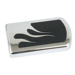 MCS Brake pedal pad, flame. Chrome