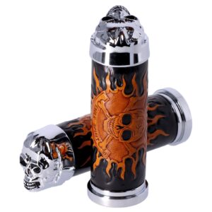 MCS Handlebar grip set, Cushion Skull leather