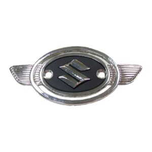 MCS Suzuki fuel tank emblem, silver/black