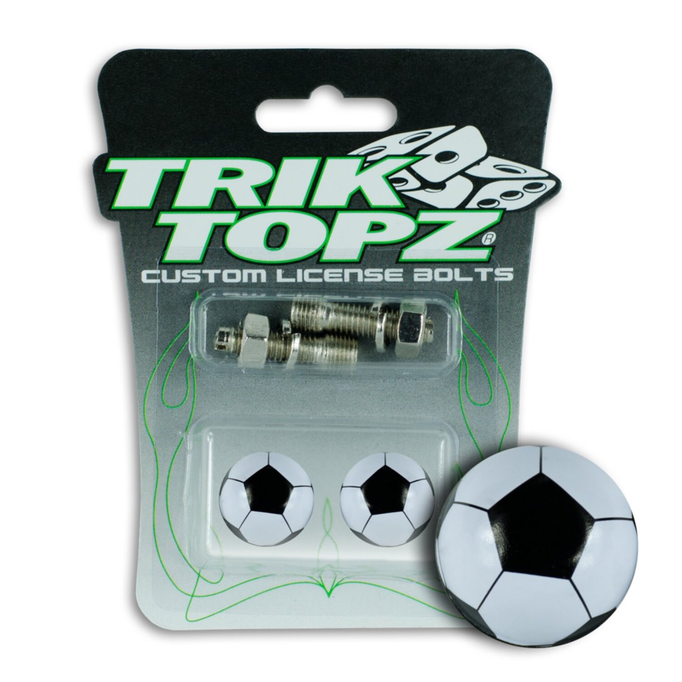TrikTopz Trik Topz, Soccer Ball license plate mounts. Black - Image 2