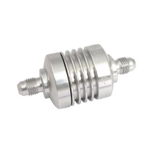Golan Products Golan mini fuel filter 4-AN threaded. Clear anodized