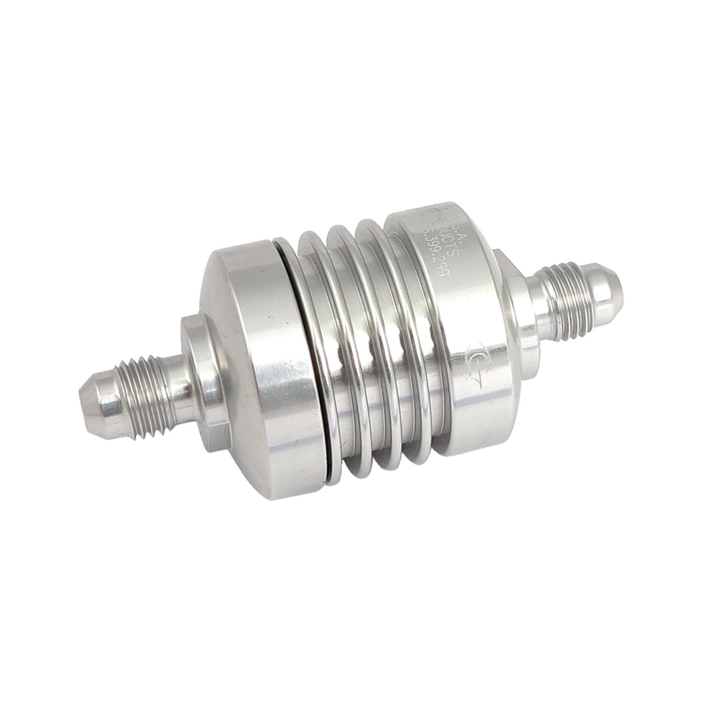 Golan Products Golan mini fuel filter 4-AN threaded. Clear anodized