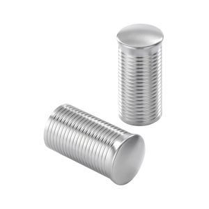 Kustom Tech Kustom Tech, FL handlebar grip ends. Ribbed satin aluminum